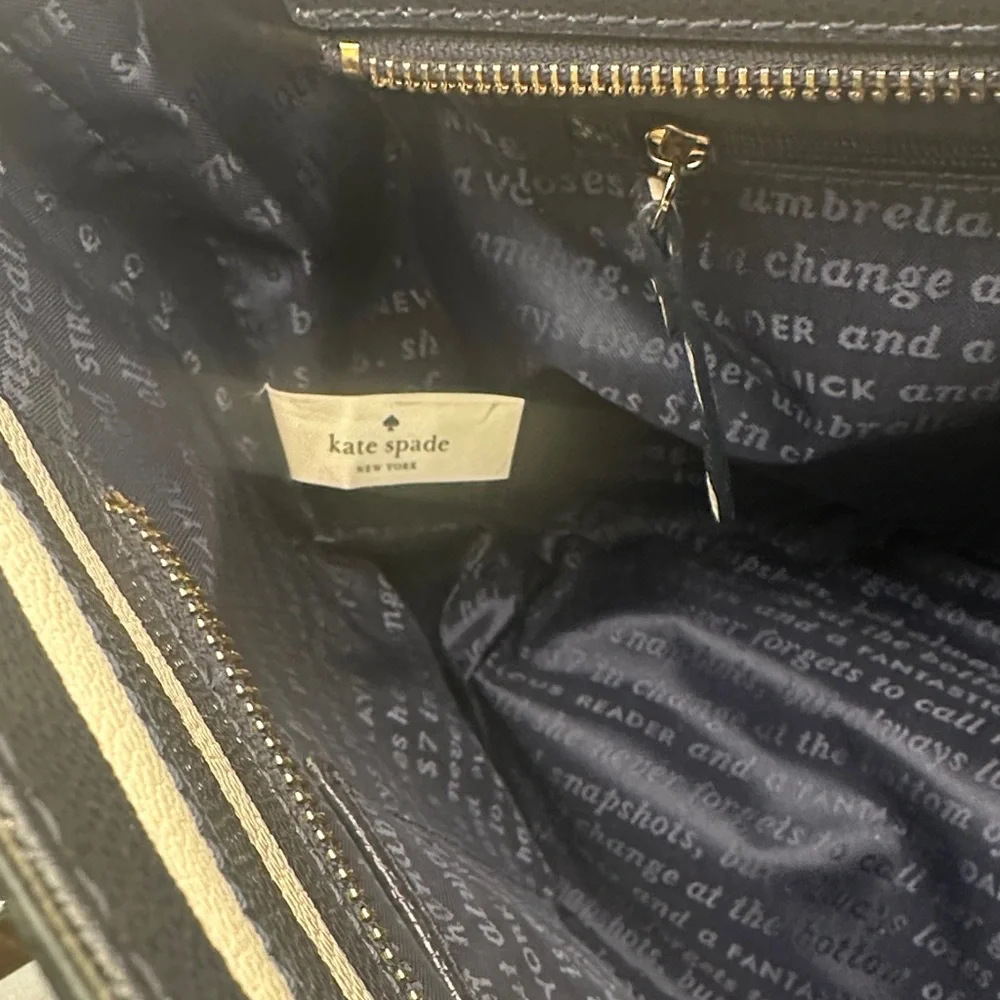 Kate Spade Striped Tote with Storybook lining